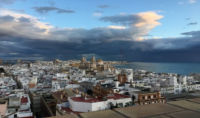 Vista a partir da torre em Cádiz